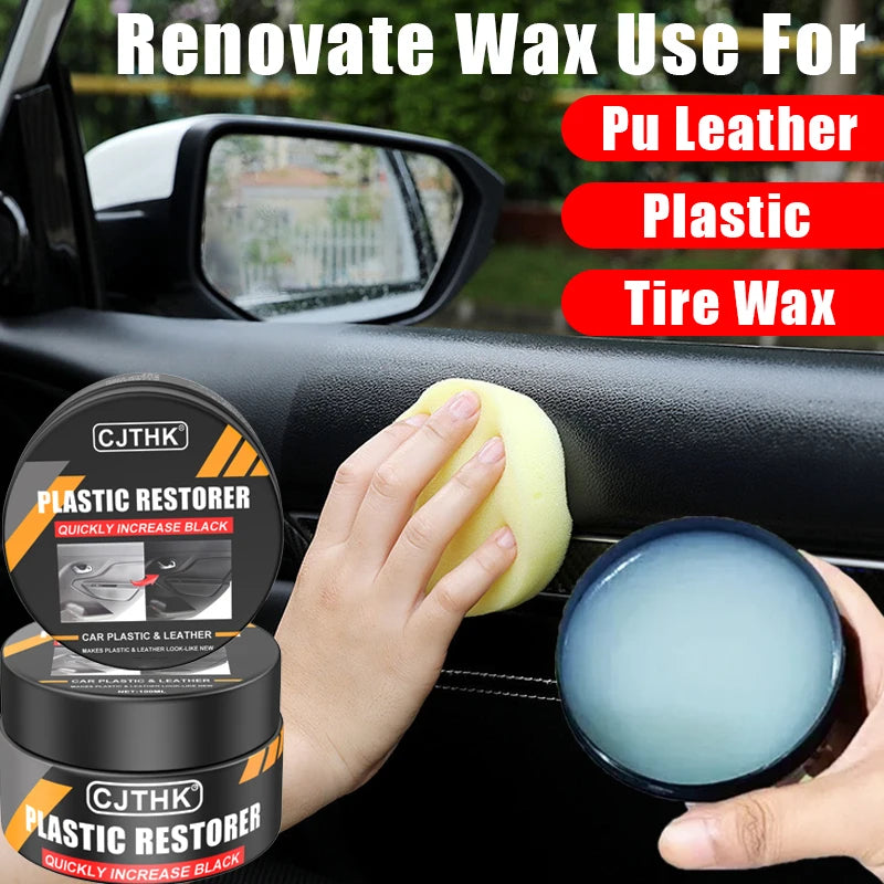 Car Plastic Restorer Back To Black Gloss Auto Interior Leather & Panel Renewal Wax Coating Agent