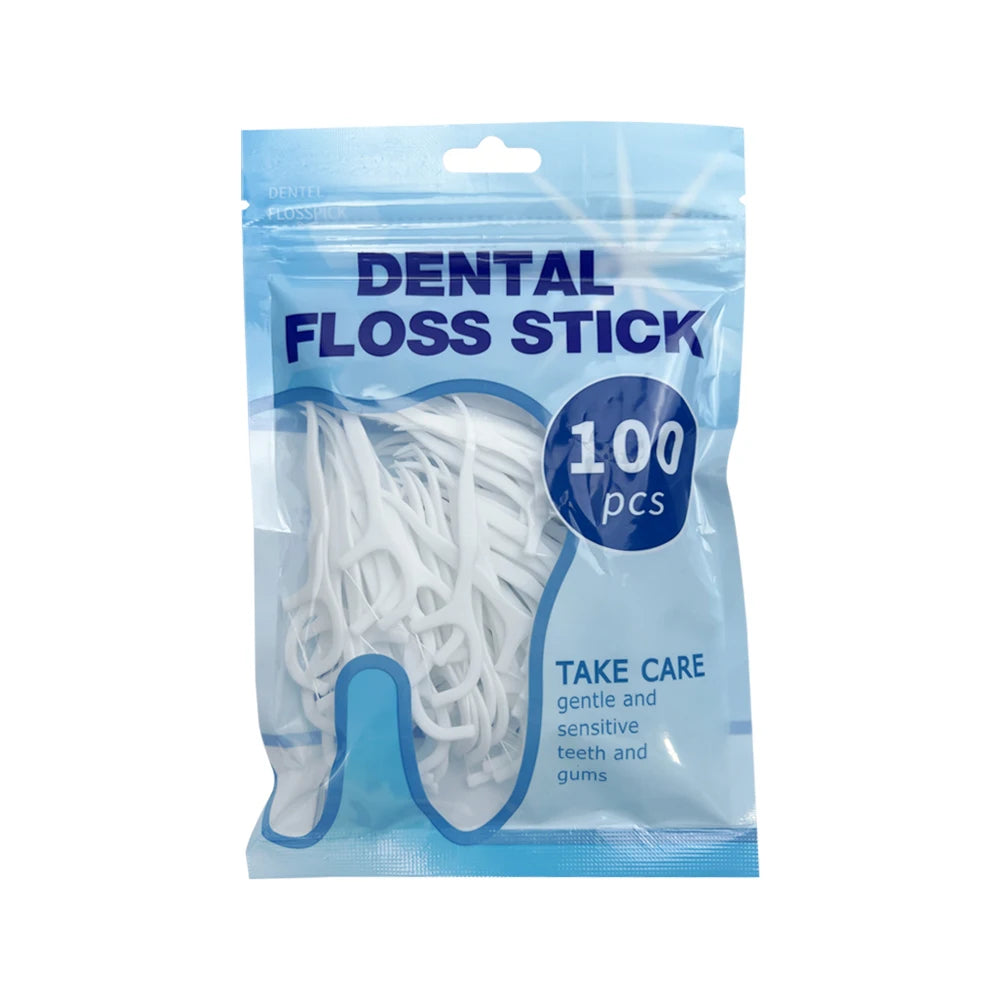 Portable Floss Dispenser Includes 10Pcs Floss Automatic Ejectable Floss Organiser Disposable Flossing Sticks Oral Care Press-on