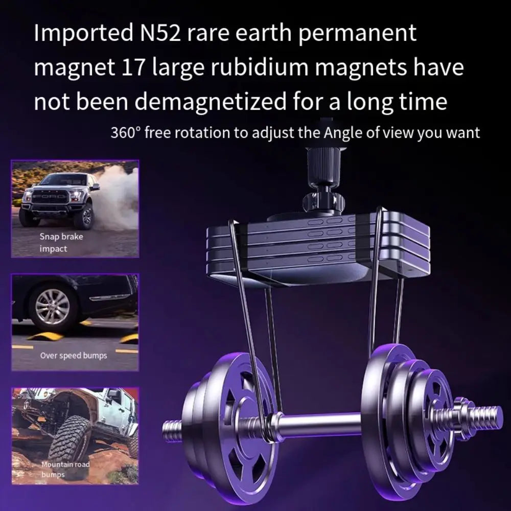 Magnetic Base Phone Holder Stabilize Rotatable Air Vent Clip Mount Stand Universal Smooth Surface Car Mobile Phone Stand