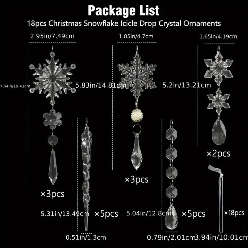 3/5/18pcs Christmas Tree Decoration Crystal Ornaments -for Christmas Tree Winter New Year Party Supplies, Best for Christmas