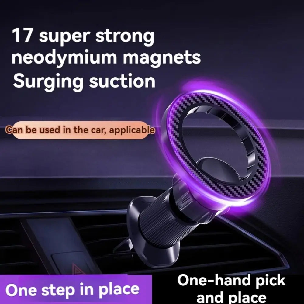 Magnetic Base Phone Holder Stabilize Rotatable Air Vent Clip Mount Stand Universal Smooth Surface Car Mobile Phone Stand