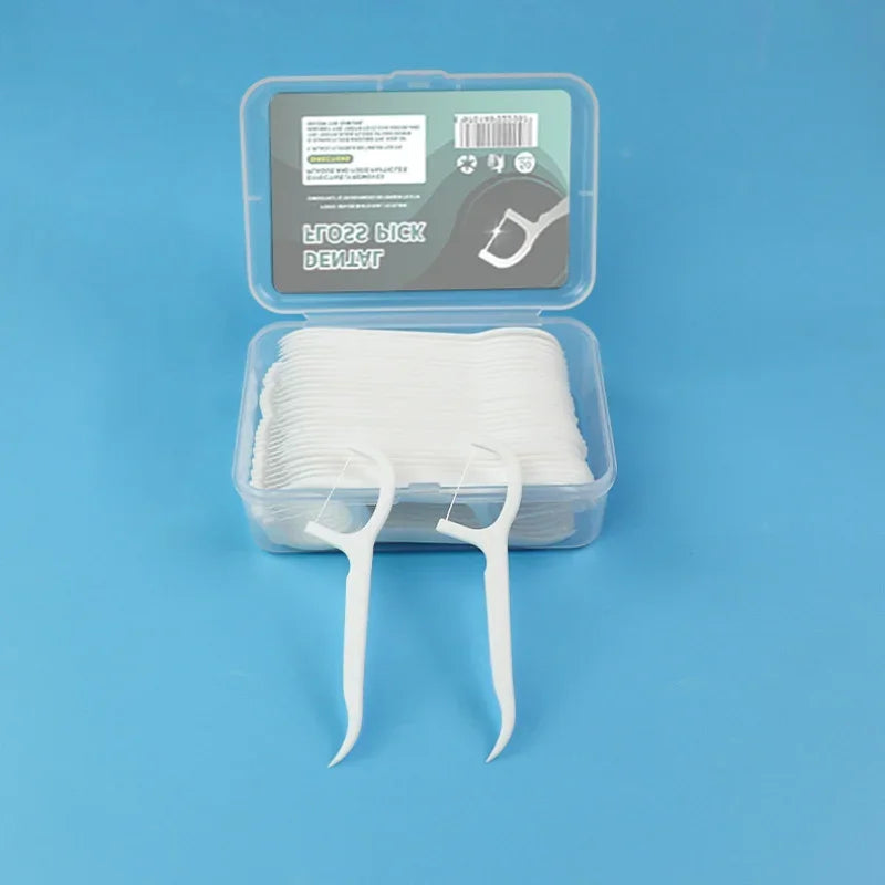 80pcs Ultra-Fine Disposable Dental Floss Sticks -for Effective Oral Care,Portable Individual Wrap Floss | Flossers for Teeth