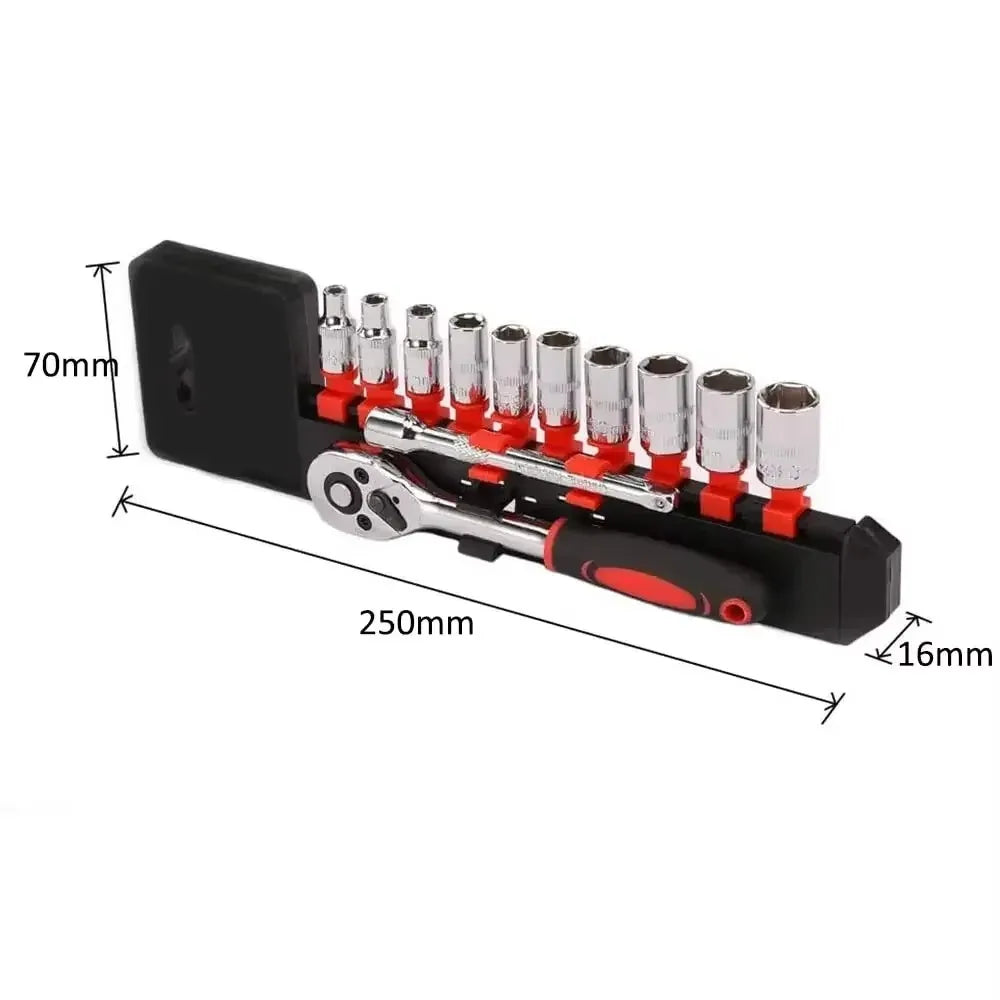New Upgrade Wrench Socket Set 12PCS Hardware Tool Kit for Car Boat Motorcycle Bicycle Repairing Maintenance