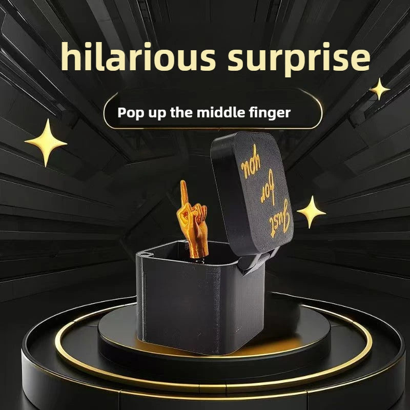 Desk Decoration Christmas Supplies Fun Gag Gifts Surprise Gift Box Toys Middle Finger in the Box Accessories Crafts Decor