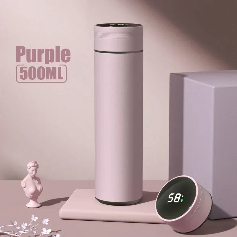500ML Temperature Display Thermos Cup Stainless Steel Divided Thermos Bottle Outdoor Vacuum Insulated Cup