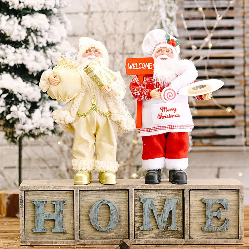 Merry Christmas Decorations For Home Santa Claus Chef Doll Christmas Tree Ornaments Navidad Natal Gifts New Year Plush Figurines