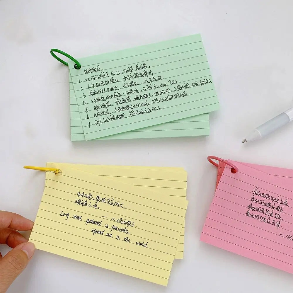 Back to School Essential Study Kit - 50pcs Premium Double-Sided Lined Index Flash Cards with Durable Protective Cover