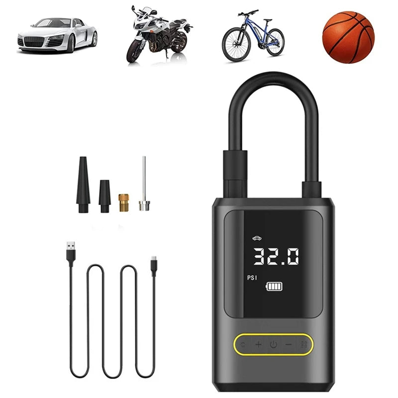 1pc Wireless Car Air Compressor Air Pump Electric Tire Inflator Pump for Motorcycle Bicycle Boat