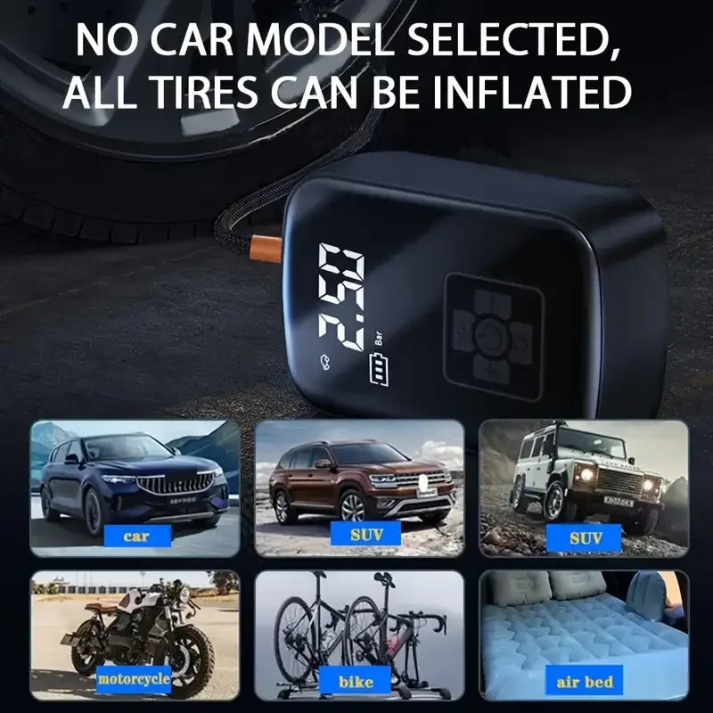 1pc Wireless Car Air Compressor Air Pump Electric Tire Inflator Pump for Motorcycle Bicycle Boat