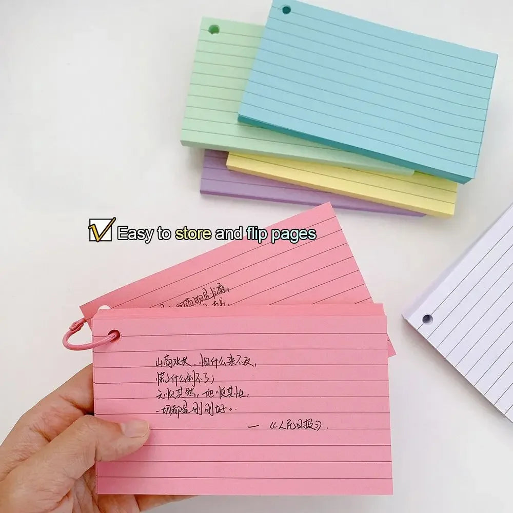 Back to School Essential Study Kit - 50pcs Premium Double-Sided Lined Index Flash Cards with Durable Protective Cover