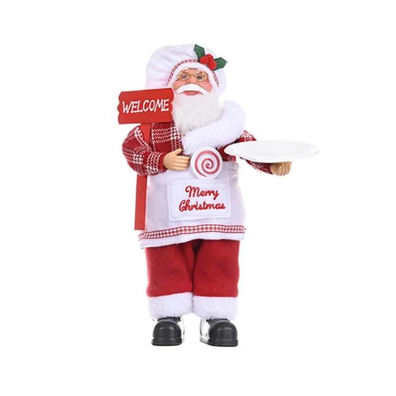 Merry Christmas Decorations For Home Santa Claus Chef Doll Christmas Tree Ornaments Navidad Natal Gifts New Year Plush Figurines