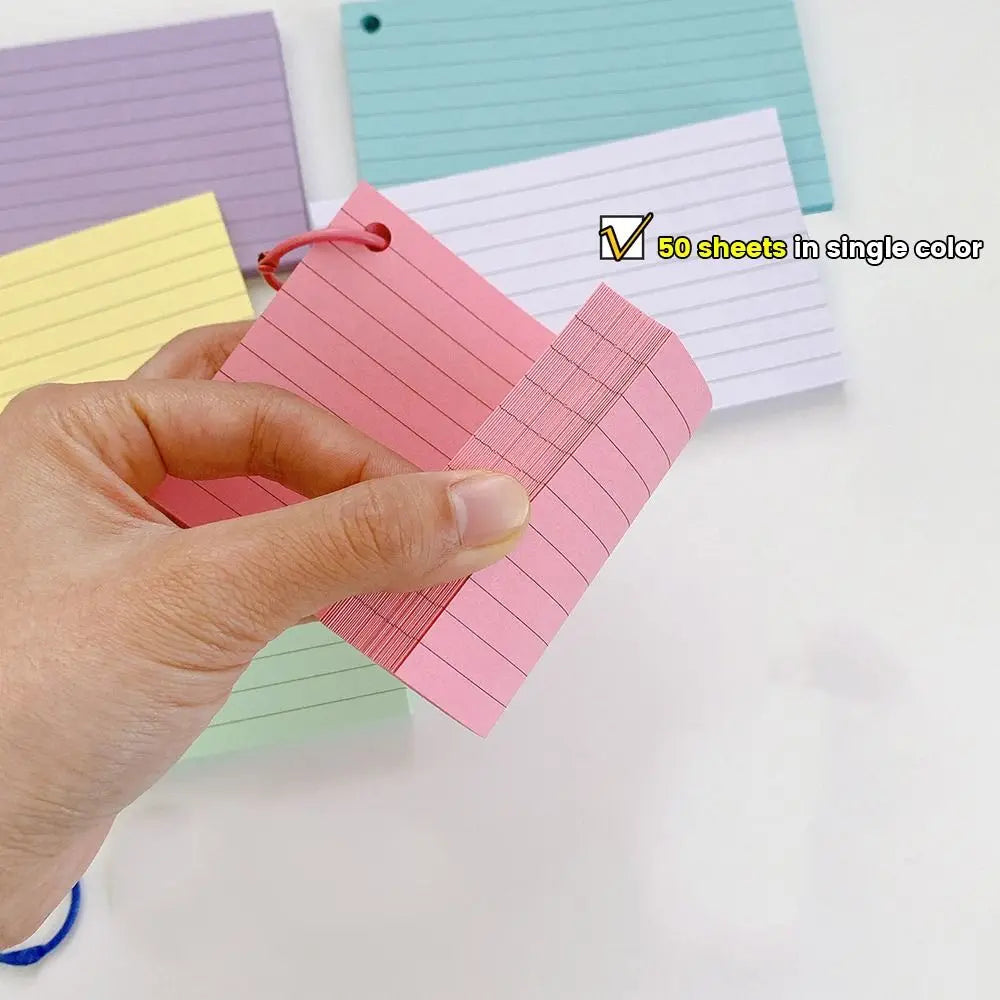 Back to School Essential Study Kit - 50pcs Premium Double-Sided Lined Index Flash Cards with Durable Protective Cover