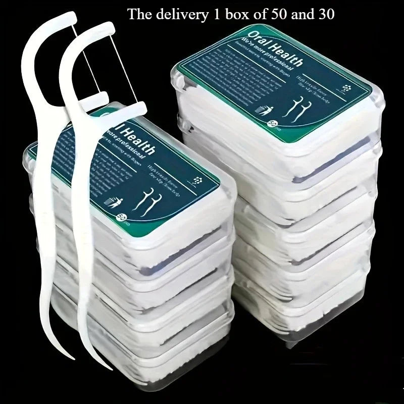 80pcs Ultra-Fine Disposable Dental Floss Sticks -for Effective Oral Care,Portable Individual Wrap Floss | Flossers for Teeth