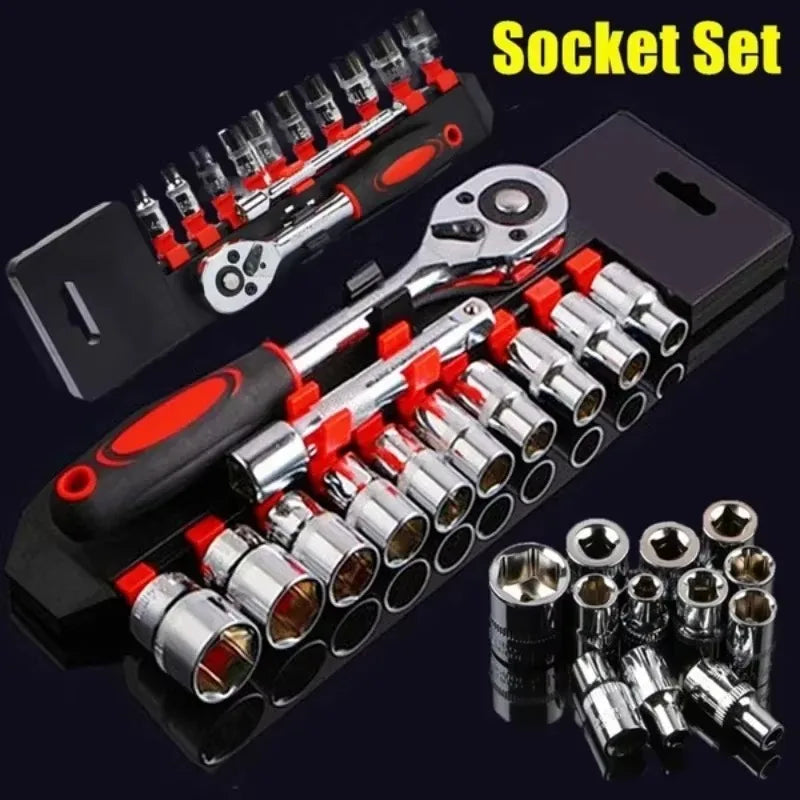 New Upgrade Wrench Socket Set 12PCS Hardware Tool Kit for Car Boat Motorcycle Bicycle Repairing Maintenance
