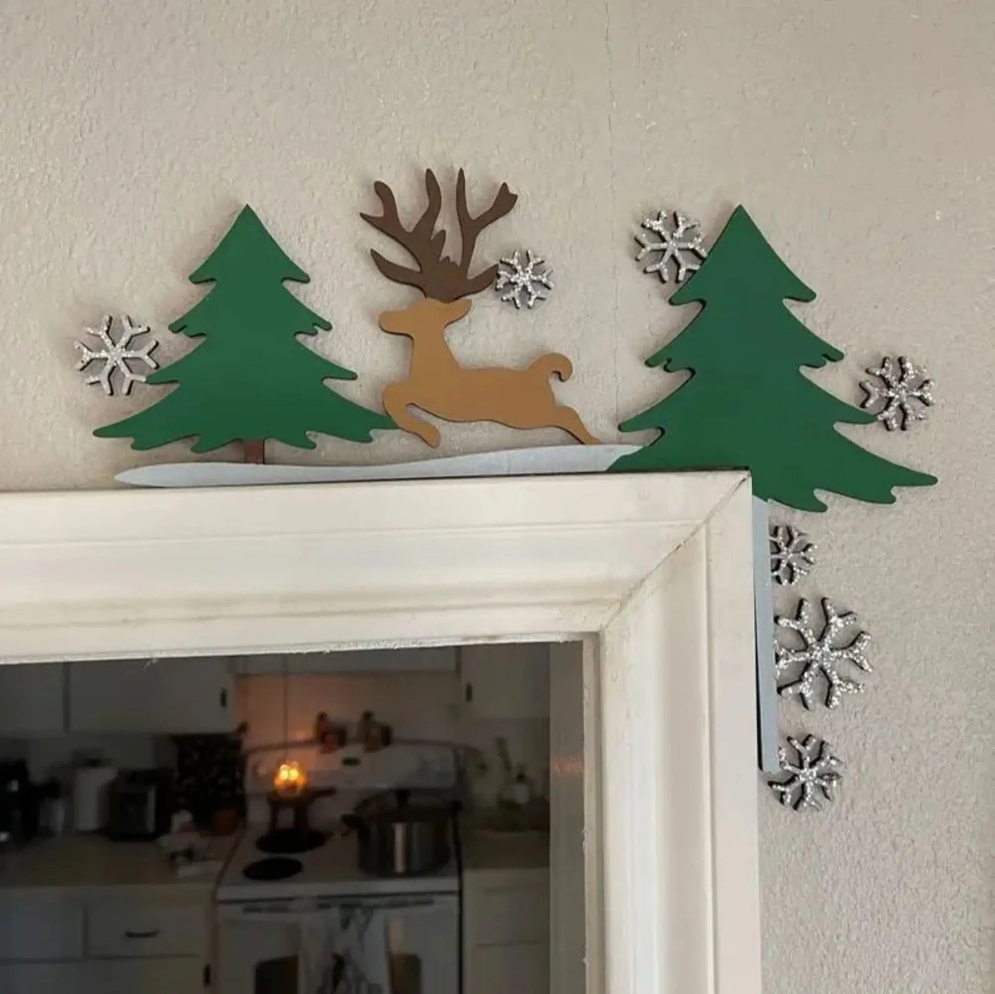 Christmas Decoration 2025 1pc Santa Clau Christmas Door Corner Decoration Diy Stitching Creatives Home Decor Colgante De Navidad